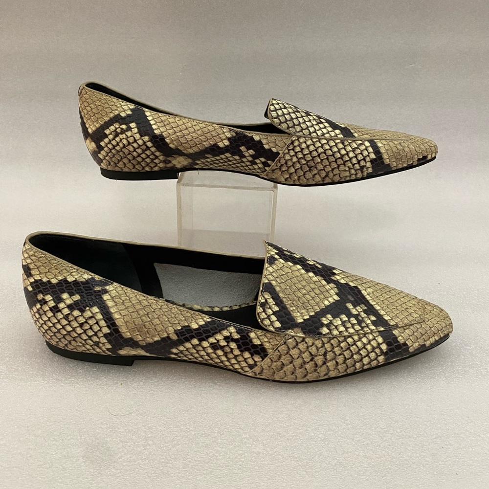 MARC FISHER Enaba Pointed Square Toe Loafer Snake Print Leather size 7